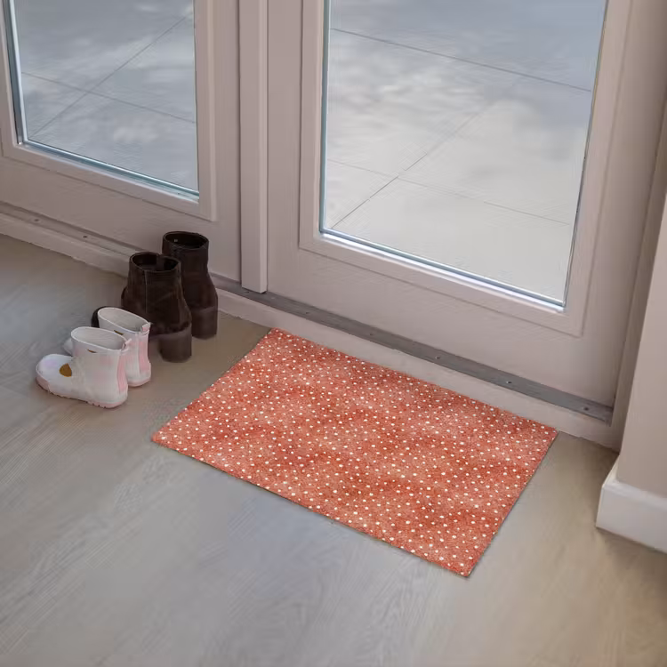 Patroon - Stippen - Rood - Wit Deurmat klein 898 -sfeer3