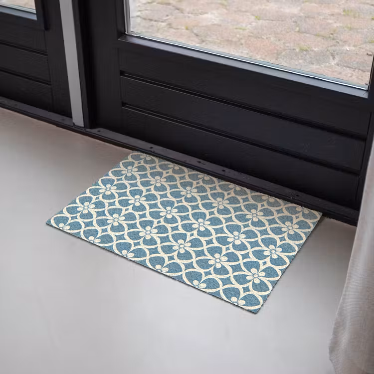 Patroon - Symmetrisch - Blauw Deurmat klein 898 -sfeer2
