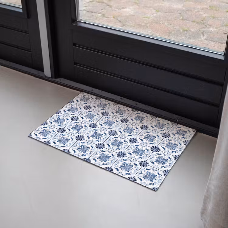 Patroon - Tegel - Blauw Deurmat klein 898 -sfeer2