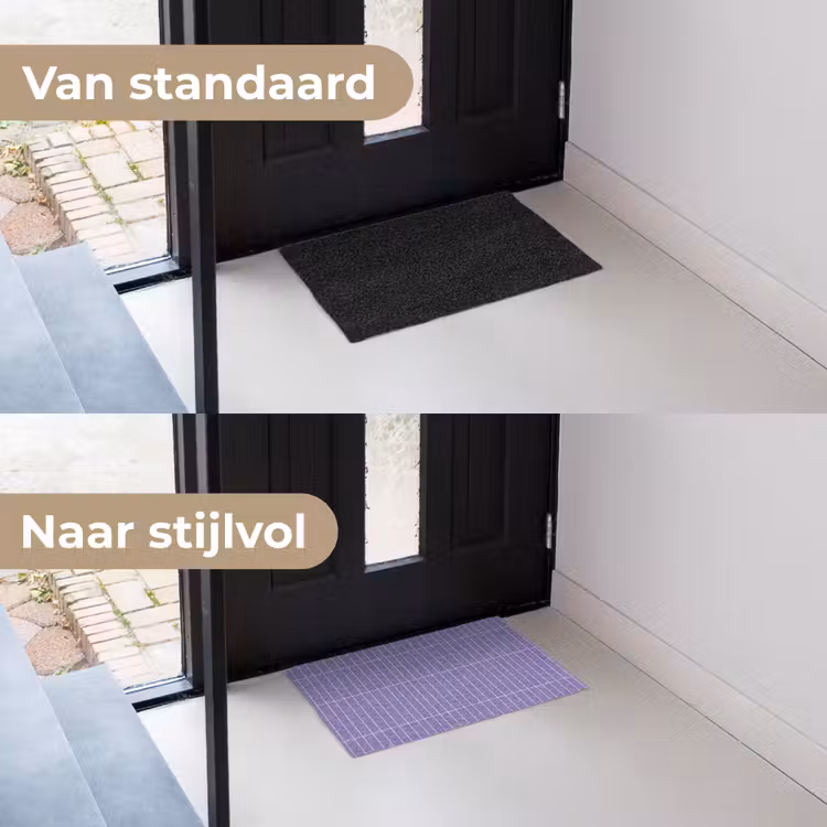 Patroon - Tegel - Lila Deurmat klein 898 -voor-na_NL