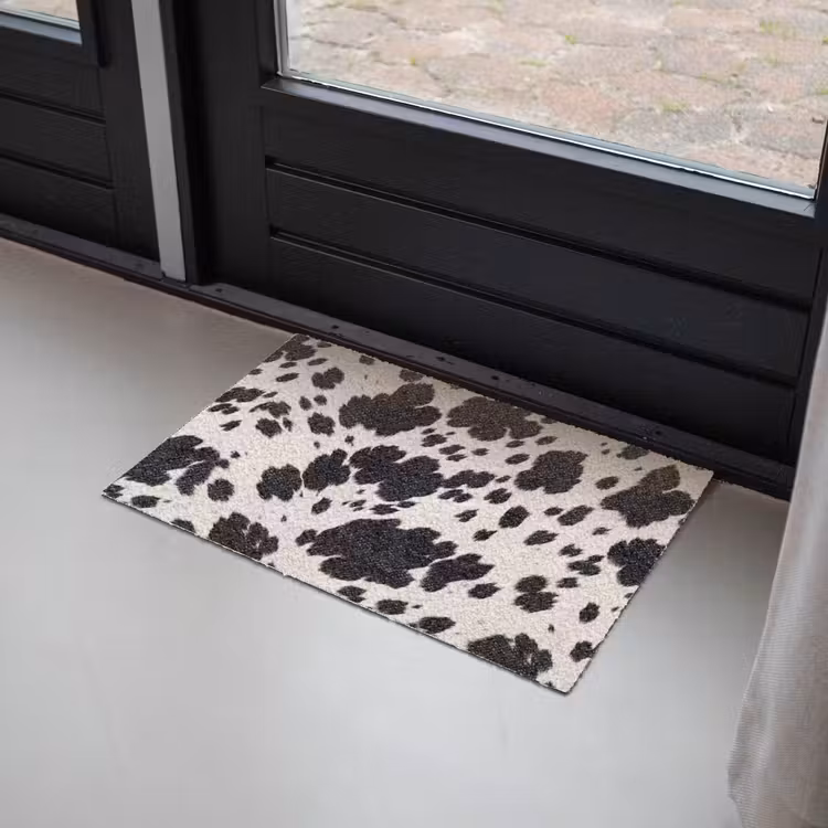 Patroon - Vacht - Zwart - Wit Deurmat klein -sfeer2