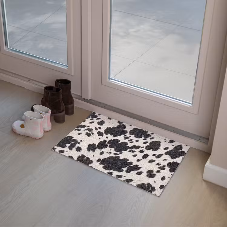 Patroon - Vacht - Zwart - Wit Deurmat klein -sfeer3
