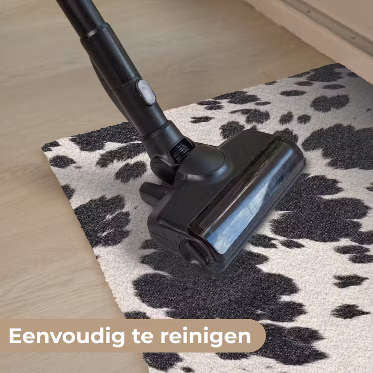 Patroon - Vacht - Zwart - Wit Deurmat klein -reinigen_NL