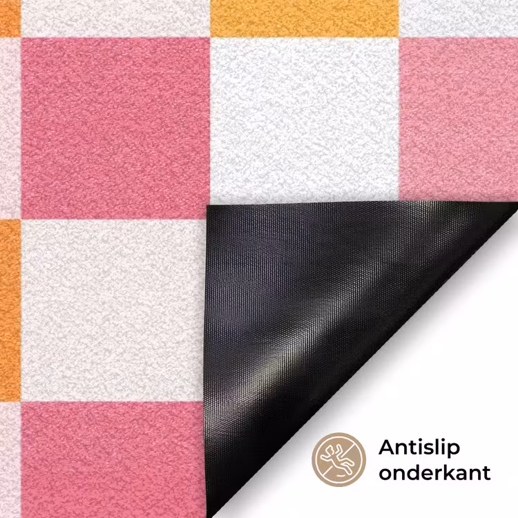Patroon - Vierkant - Roze Deurmat klein 898 -antislip_NL