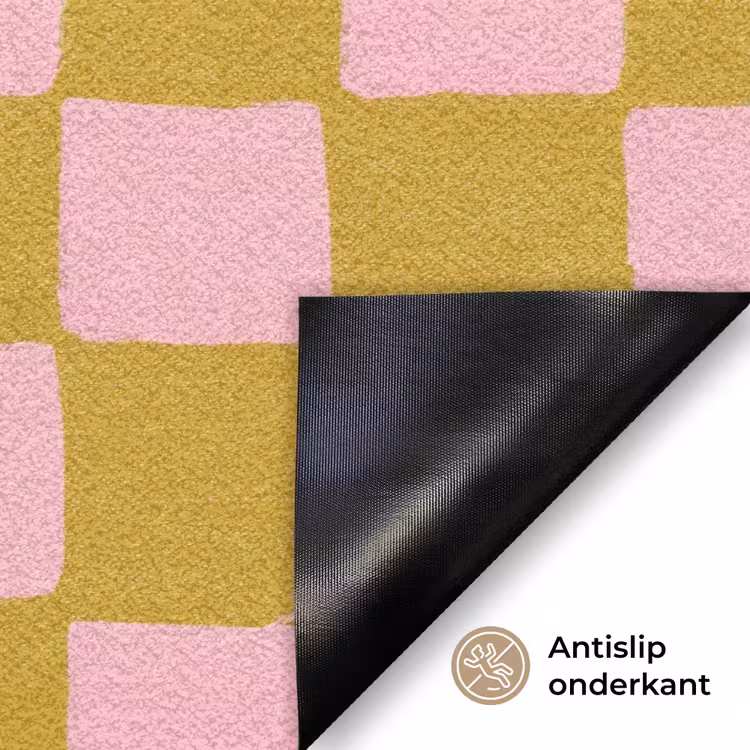 Patroon - Vierkant - Roze Deurmat klein 898 -antislip_NL