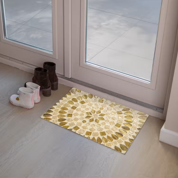 Patroon - Vormen - Mozaïek - Abstract - Goud Deurmat klein -sfeer3