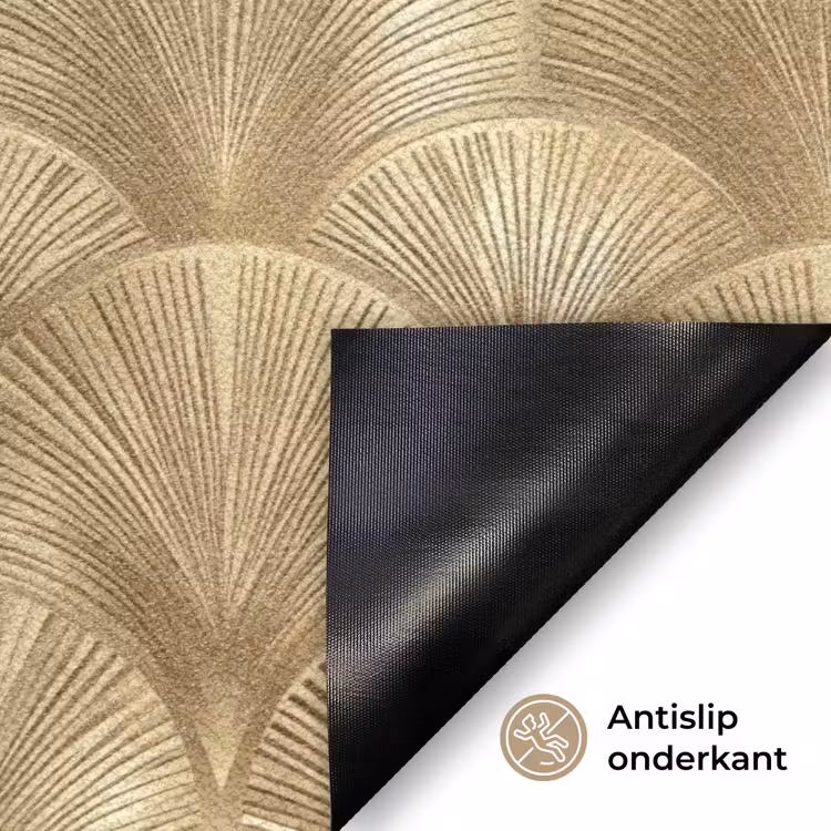Patroon - Waaier -  Goud Deurmat klein 898 -antislip_NL