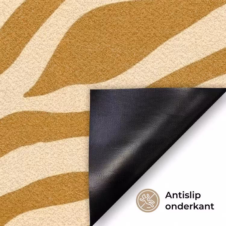 Patroon - Zebra - Bruin - Abstract Deurmat klein -antislip_NL