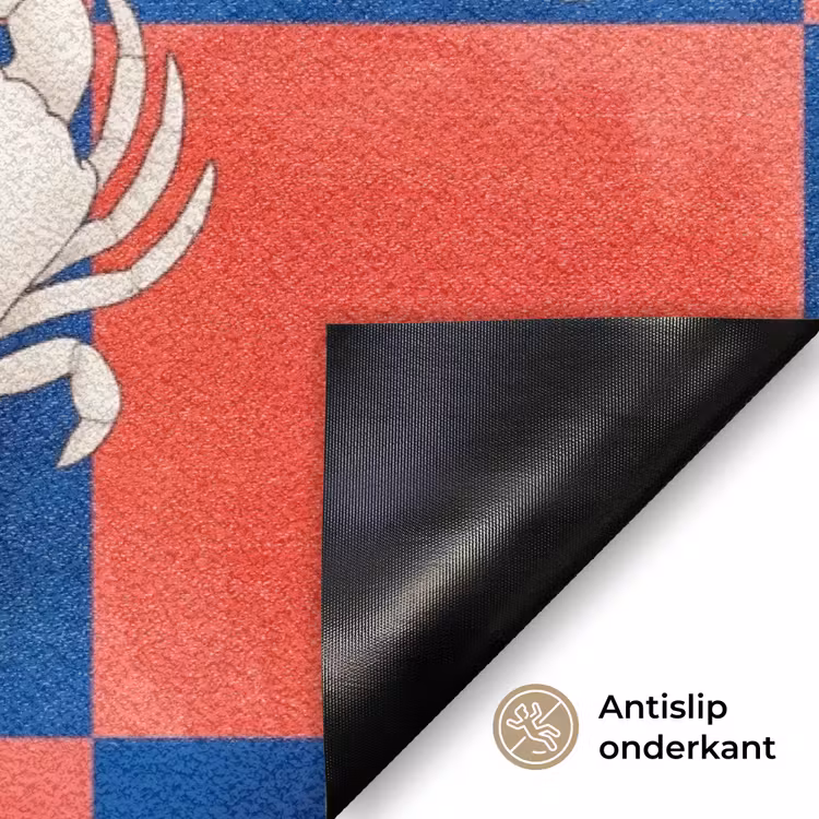 Patroon - Zeeleven - Rood - Blauw - Abstract Deurmat klein -antislip_NL