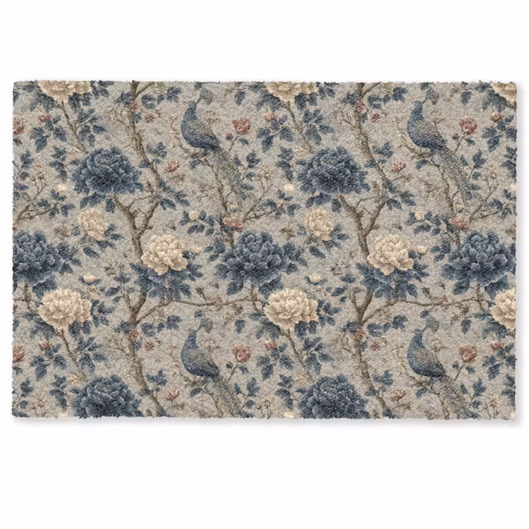 Pauw - Bloemen - Blauw Deurmat klein 898 -zkaufland3d