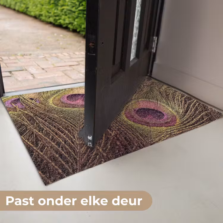 Pauw - Veren - Paars - Groen Deurmat klein -USP_NL