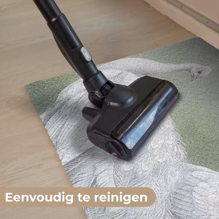 Pauwen - Wit - Natuur - Groen Deurmat klein -reinigen_NL