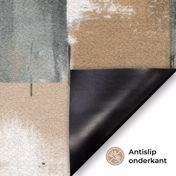 Penseelstreken - Abstract - Aardetinten Deurmat klein -antislip_NL