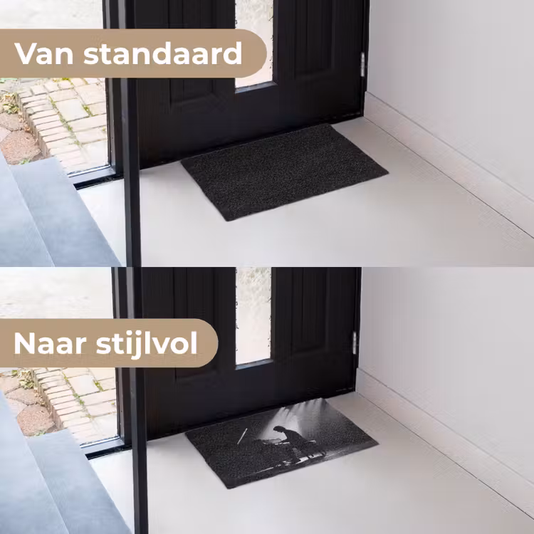 Persoon - Piano - Muziek - Zwart-wit - Podium Deurmat klein -voor-na_NL