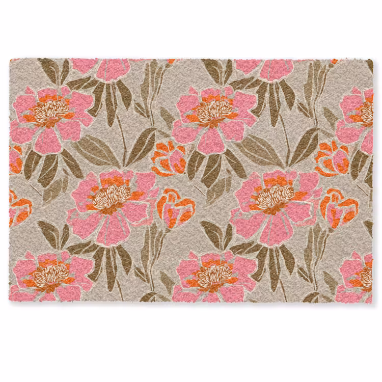 Pioenrozen - Patroon - Roze Deurmat klein 898 -zkaufland3d