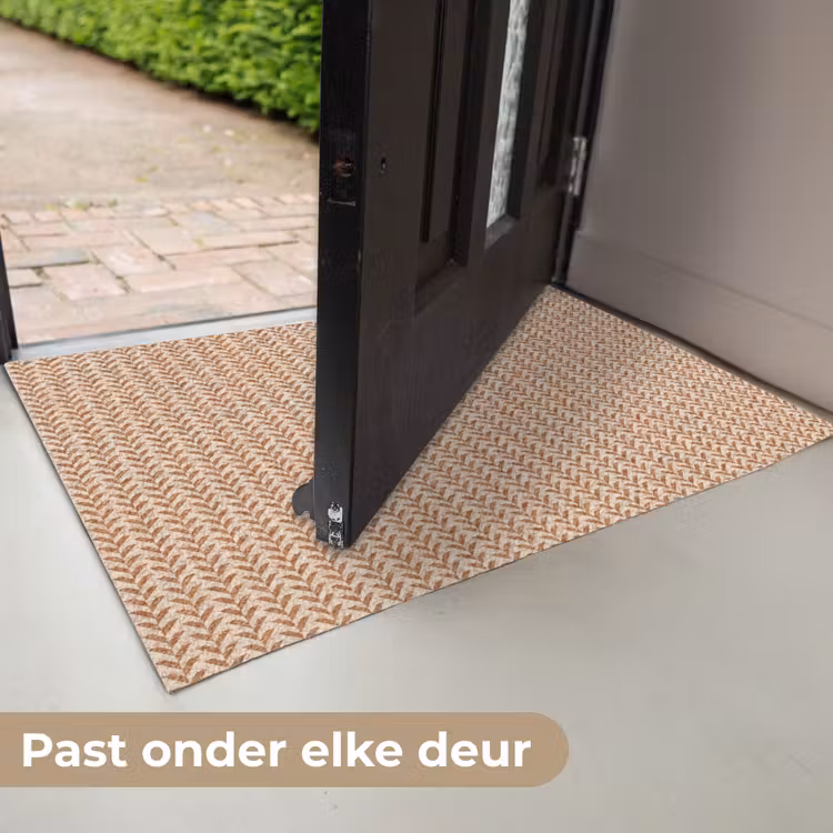 Plaid - Patroon - Bladvorm - Bruin Deurmat klein 898 -USP_NL