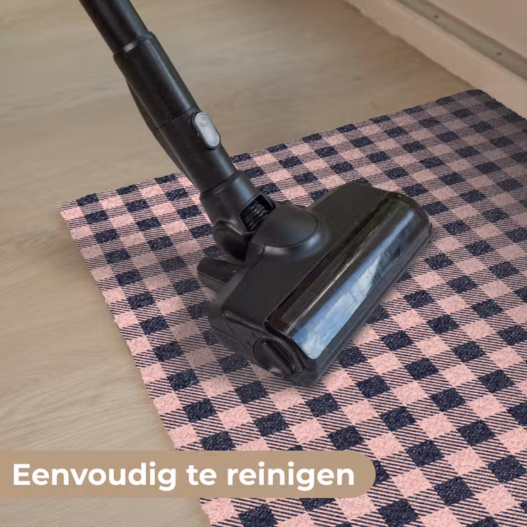 Plaid - Patroon - Roze - Zwart Deurmat klein 898 -reinigen_NL