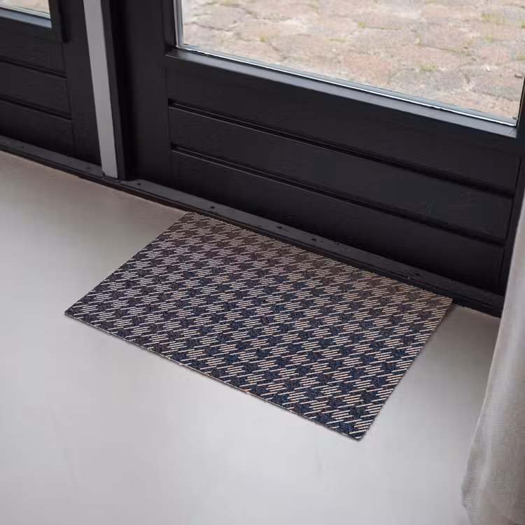 Plaid - Patroon - Ruit - Blauw Deurmat klein 898 -sfeer2