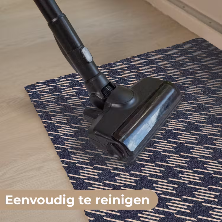 Plaid - Patroon - Ruit - Blauw Deurmat klein 898 -reinigen_NL