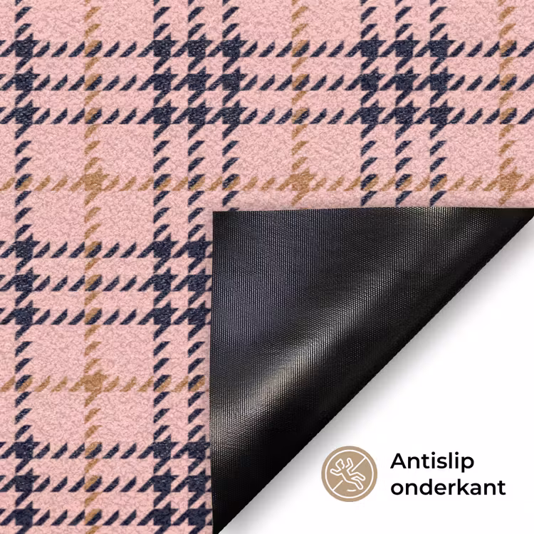 Plaid - Patroon - Schotse - Roze Deurmat klein 898 -antislip_NL