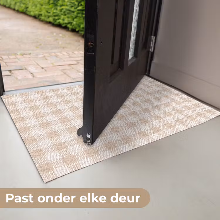 Plaid - Patroon - Vierkant - Beige Deurmat klein 898 -USP_NL
