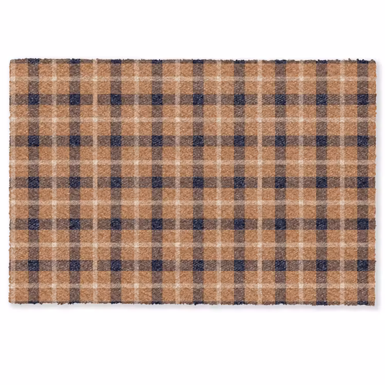 Plaid - Patroon - Vierkant - Bruin Deurmat klein 898 -zkaufland3d