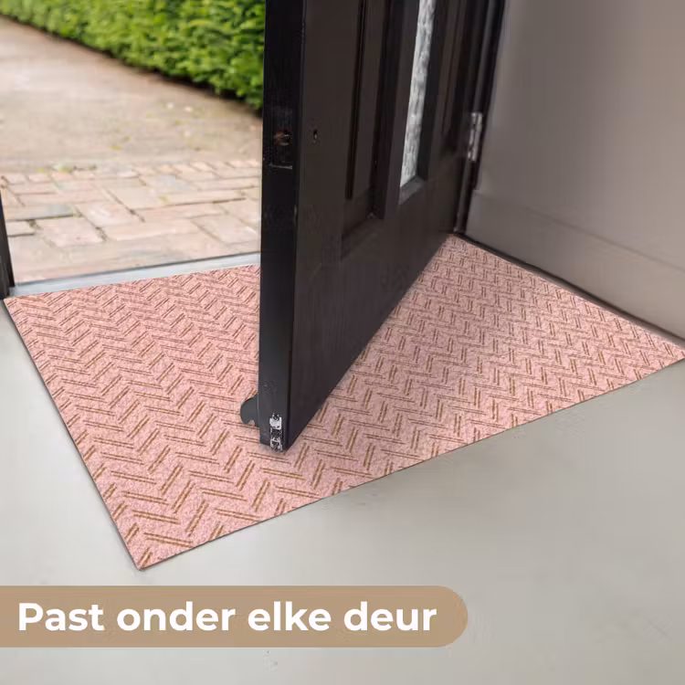Plaid - Patroon - Visgraad - Roze Deurmat klein 898 -USP_NL