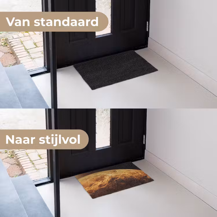 Deurmat - Planeet - Ruimte - Oranje - Planeet - Ruimte - Oranje Deurmat klein