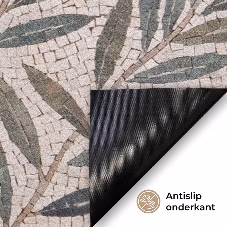 Plant - Blad - Mozaïek - Groen Deurmat klein -antislip_NL