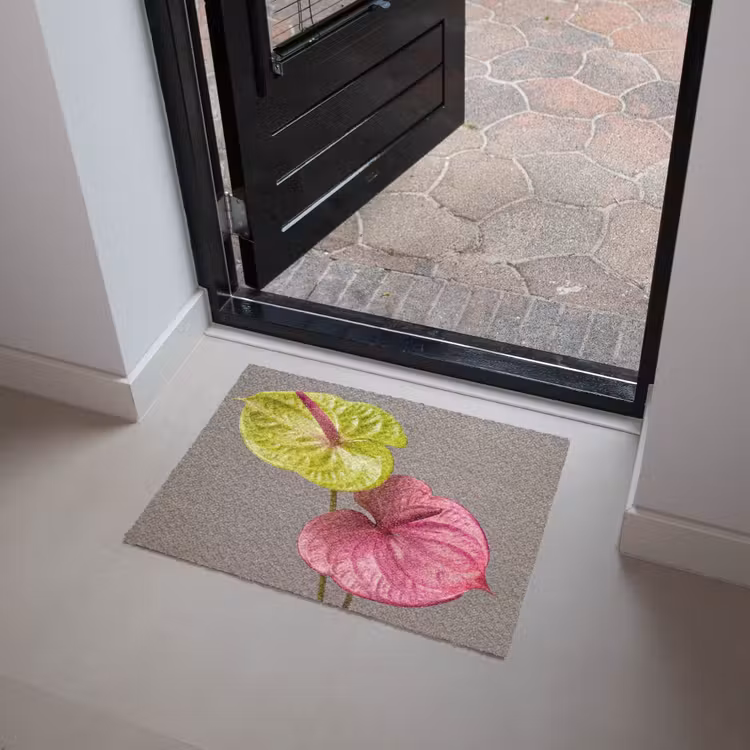 Planten - Anthurium - Groen - Roze Deurmat klein -sfeer5