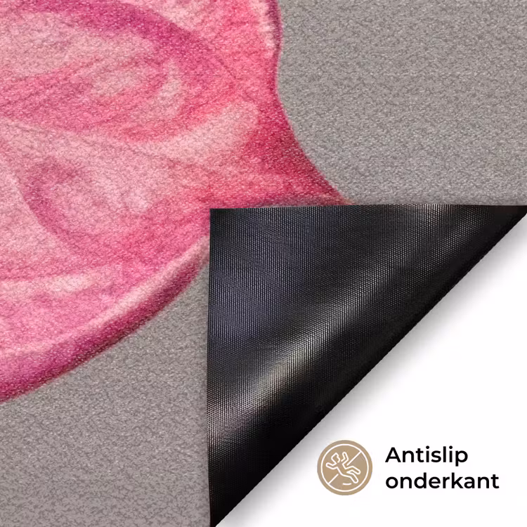 Planten - Anthurium - Groen - Roze Deurmat klein -antislip_NL
