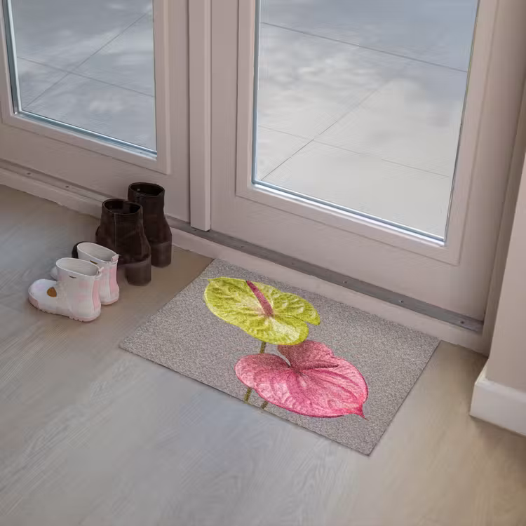 Planten - Anthurium - Groen - Roze Deurmat klein -sfeer3