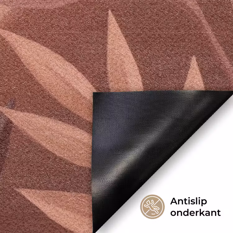 Planten - Bladeren - Botanisch - Modern - Bruin Deurmat klein -antislip_NL