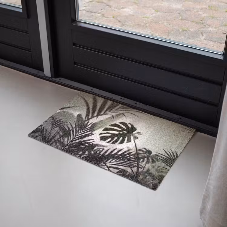 Planten - Bladeren - Natuur - Minimalistisch - Groen Deurmat klein -sfeer2