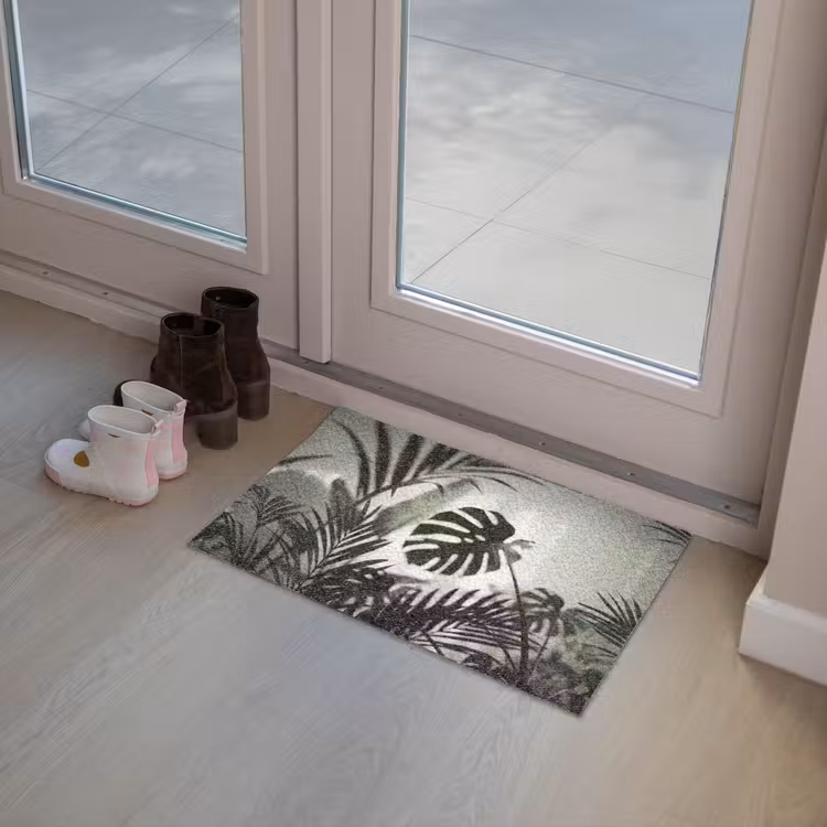 Planten - Bladeren - Natuur - Minimalistisch - Groen Deurmat klein -sfeer3