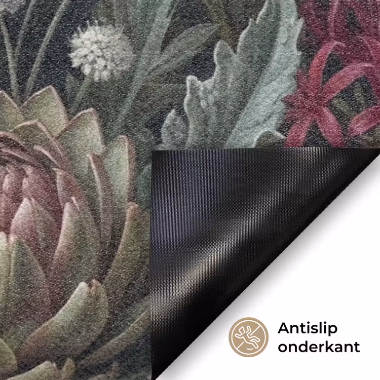 Planten - Tropisch - Botanisch - Donker - Groen Deurmat klein -antislip_NL
