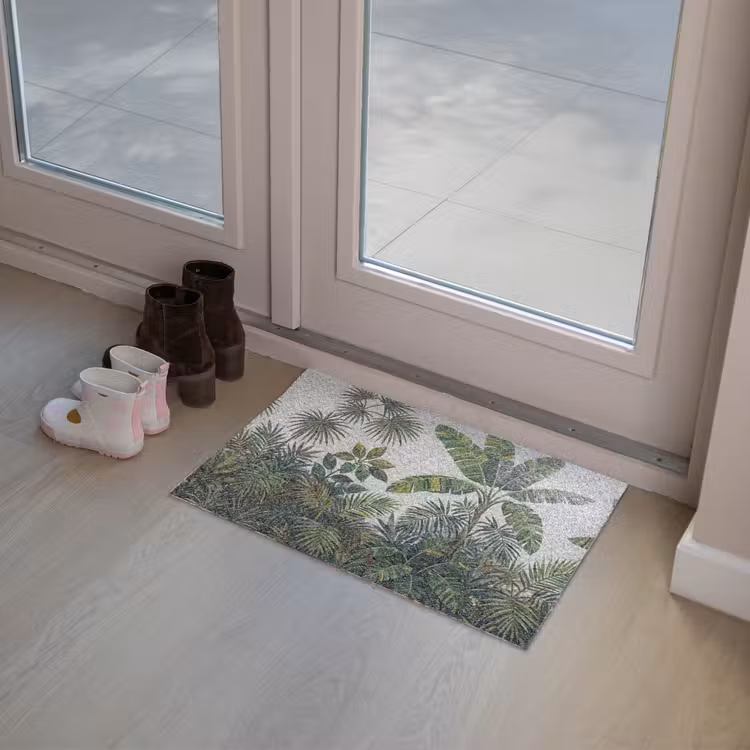 Planten - Tropisch - Mozaïek - Groen - Natuur Deurmat klein -sfeer3