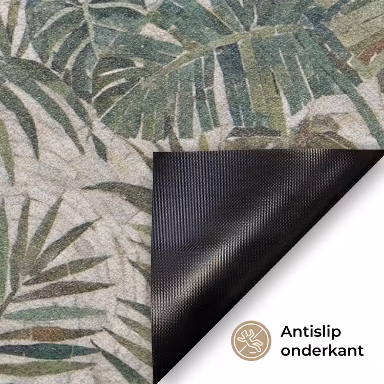 Planten - Tropisch - Mozaïek - Natuur - Groen Deurmat klein -antislip_NL