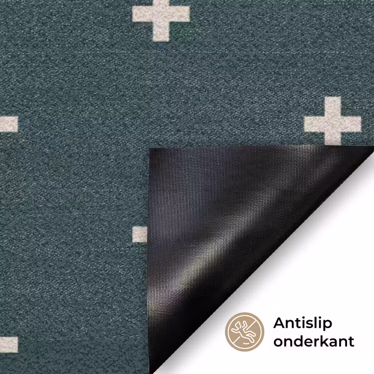 Plusjes patroon - Groen - Wit - Print Deurmat klein -antislip_NL