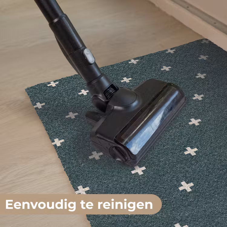 Plusjes patroon - Groen - Wit - Print Deurmat klein -reinigen_NL
