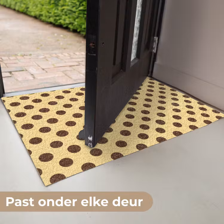 Polka Dot - Stippen - Retro - Geel - Bruin Deurmat klein 898 -USP_NL