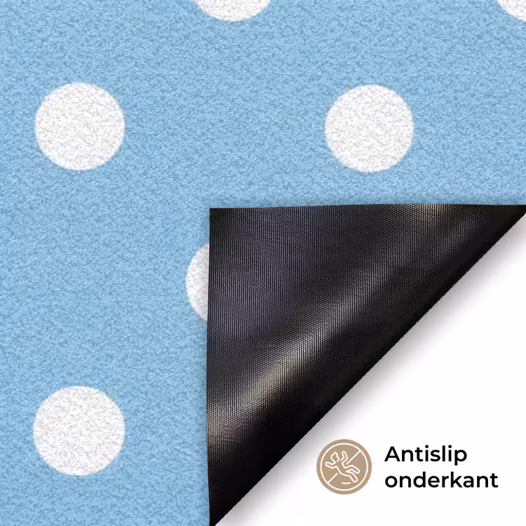 Polka - Dots - Blauw Deurmat klein 898 -antislip_NL