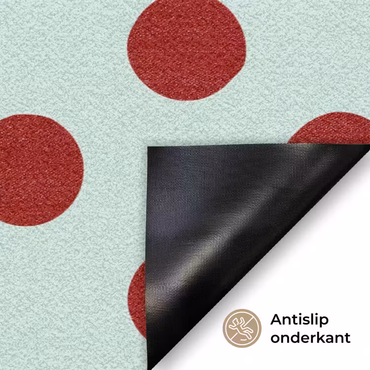 Polka - Dots - Rood Deurmat klein 898 -antislip_NL