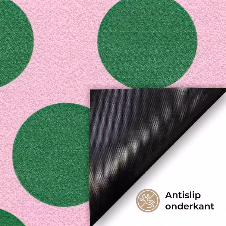Polkadots - Patroon - Groen Deurmat klein 898 -antislip_NL