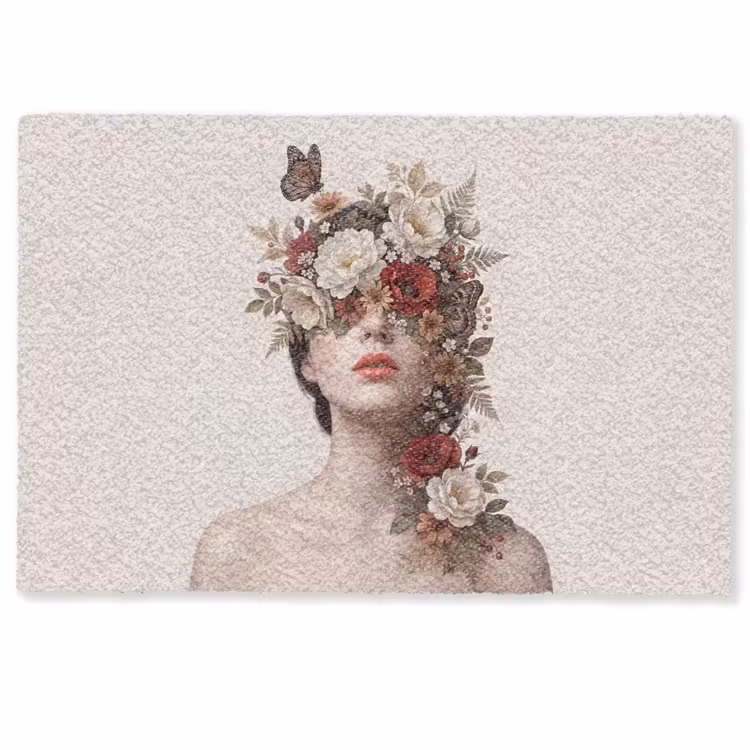 Portret - Bloemen - Cremé Deurmat klein -zkaufland3d