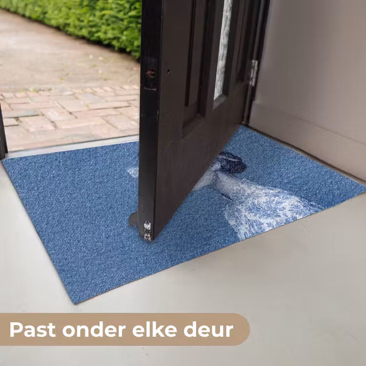 Portret - Klassiek - Wit - Blauw Deurmat klein -USP_NL