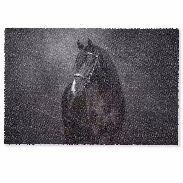 Portret - Paard - Zwart Deurmat klein -zkaufland3d