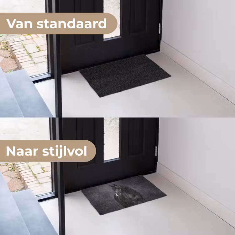 Portret - Paard - Zwart Deurmat klein -voor-na_NL