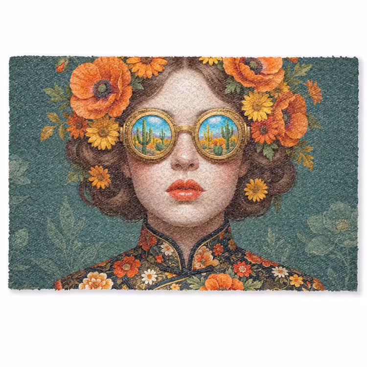 Portret - Vrouw - Kleurrijk - Expressief Deurmat klein -zkaufland3d