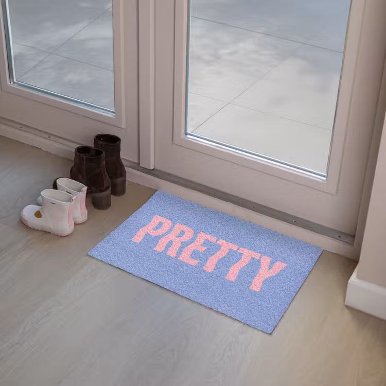Pretty - Roze - Blauw - Golvend Deurmat klein -sfeer3